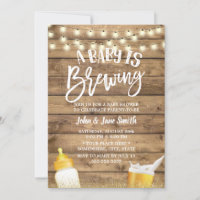 A Baby is Brewing Rustic Barn Beer Baby Shower Invitation