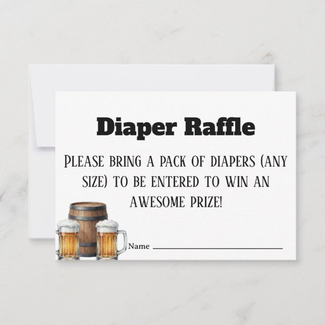 A Baby is Brewing Rustic Diaper Raffle Ticket Card (Front)