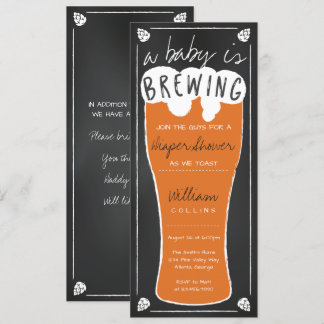 A Baby Is Brewing Shower Invitation, Diaper Shower Invitation