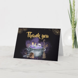 A Baby is Brewing Spooky Halloween Baby Shower Letterpress Thank You Card