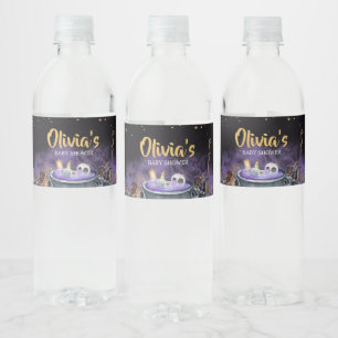 A Baby is Brewing Spooky Halloween Baby Shower Water Bottle Label
