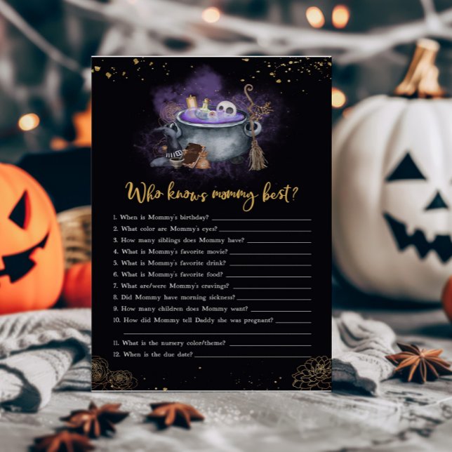 A Baby is Brewing Spooky Who knows Mommy Best Game (A Baby is Brewing Baby Shower Who knows Mommy Best Game)