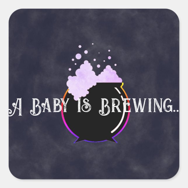 A Baby is Brewing Square Sticker (Front)