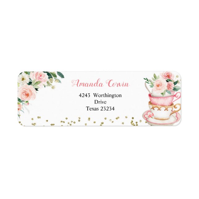 A Baby is Brewing Tea Party Address Label (Front)