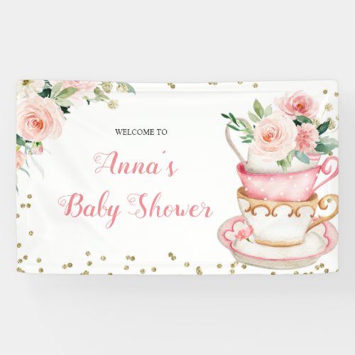 A Baby is Brewing Tea Party Baby Shower Banner