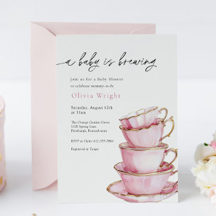 A Baby is Brewing Tea Party Baby Shower Invitation