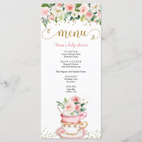 A Baby is Brewing Tea Party Baby Shower Menu