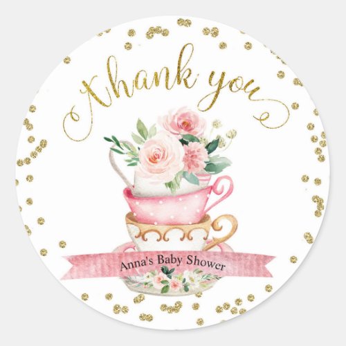 A Baby is Brewing Tea Party Baby Shower Sticker
