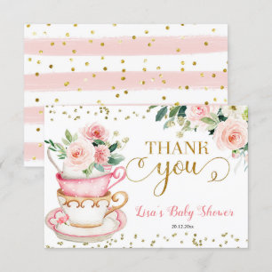 A Baby is Brewing Tea Party Baby Shower Thank You Card