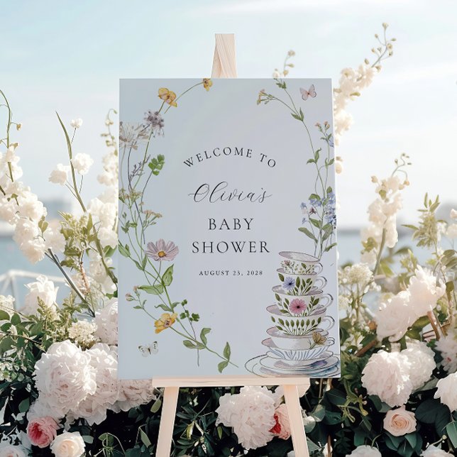 A Baby is Brewing Tea Party Baby Shower Welcome Foam Board (Creator Uploaded)