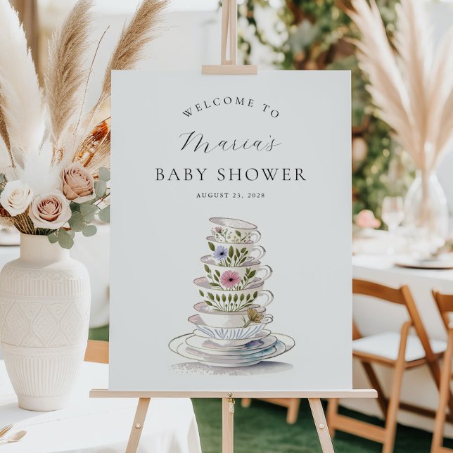 A Baby is Brewing Tea Party Baby Shower Welcome Foam Board (Creator Uploaded)