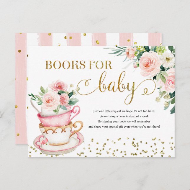 A Baby is Brewing Tea Party Books for Baby Card (Front/Back)