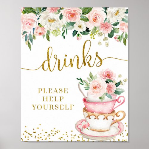 A Baby is Brewing Tea Party Take a Drinks Sign