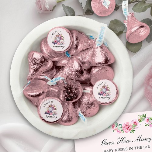A Baby is Brewing Vintage Tea Cups and Teapot Pink Hersheys Kisses