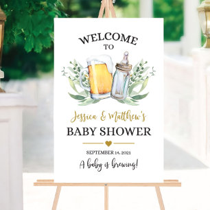 A Baby is Brewing Welcome Sign, Beer Baby Shower Foam Board