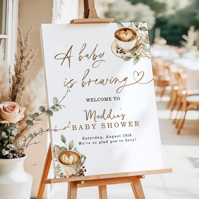 A Baby is Brewing Welcome Sign | Coffee Baby (Creator Uploaded)