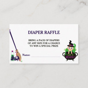 A Baby Is Brewing Witch Baby Shower Diaper Raffle Enclosure Card