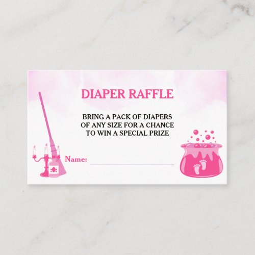 A Baby Is Brewing Witch Baby Shower Diaper Raffle Enclosure Card