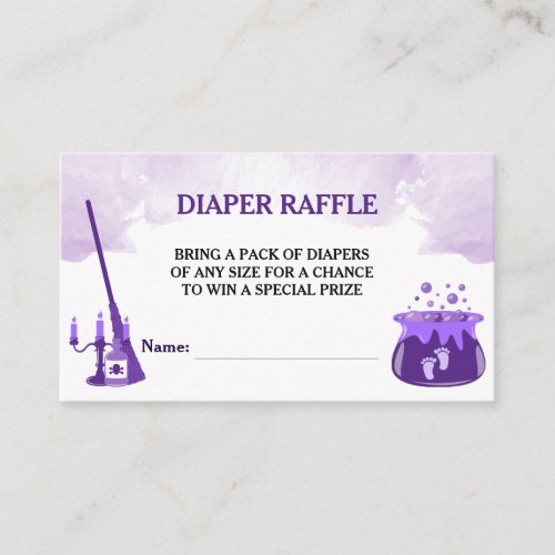 A Baby Is Brewing Witch Baby Shower Diaper Raffle Enclosure Card