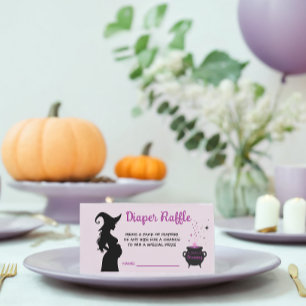 A Baby Is Brewing Witch Baby Shower Diaper Raffle Enclosure Card