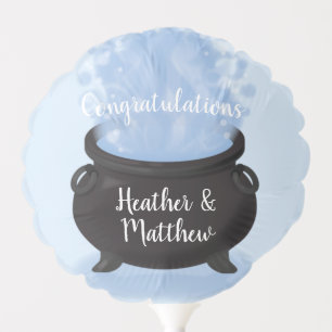 A Baby is Brewing Witch Baby Shower Gothic Blue Balloon