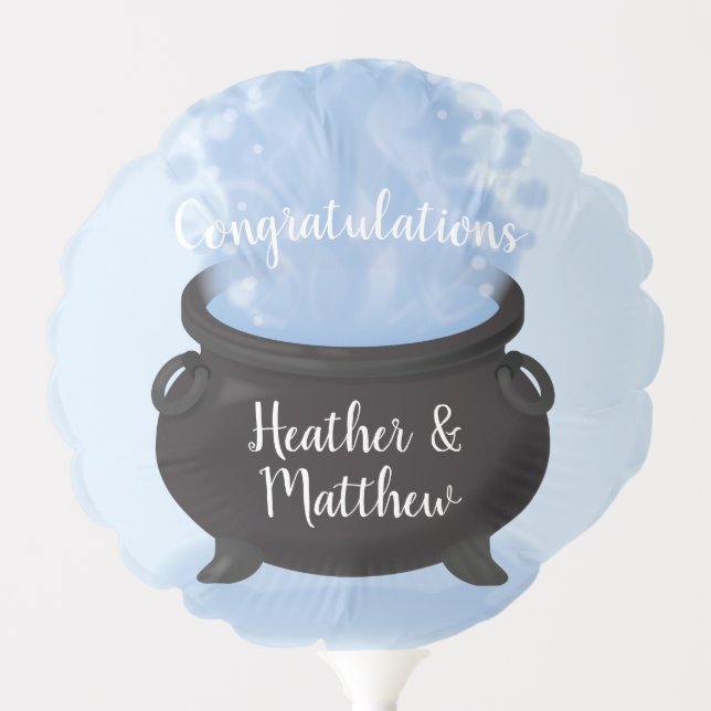 A Baby is Brewing Witch Baby Shower Gothic Blue Balloon (Front)