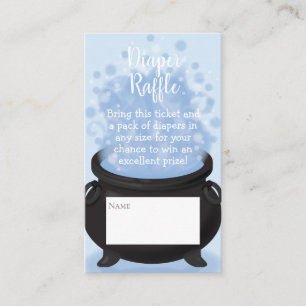 A Baby is Brewing Witch Baby Shower Gothic Blue Enclosure Card