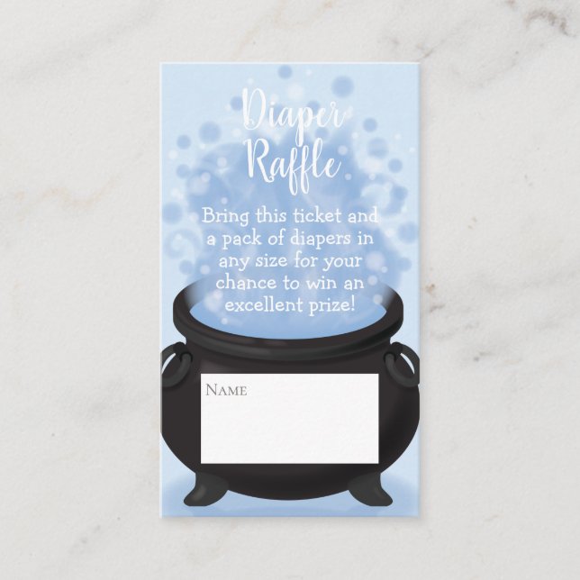 A Baby is Brewing Witch Baby Shower Gothic Blue Enclosure Card (Front)