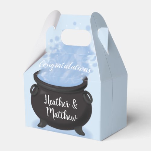 A Baby is Brewing Witch Baby Shower Gothic Blue Favor Boxes