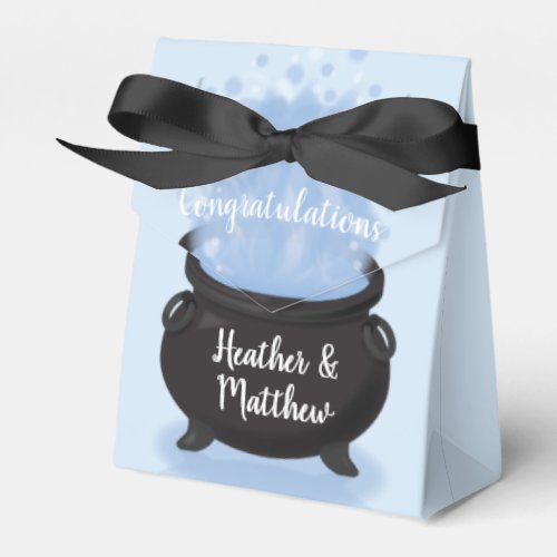 A Baby is Brewing Witch Baby Shower Gothic Blue Favor Boxes