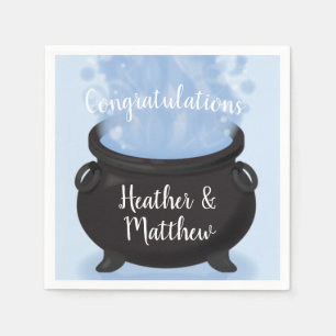 A Baby is Brewing Witch Baby Shower Gothic Blue Napkins