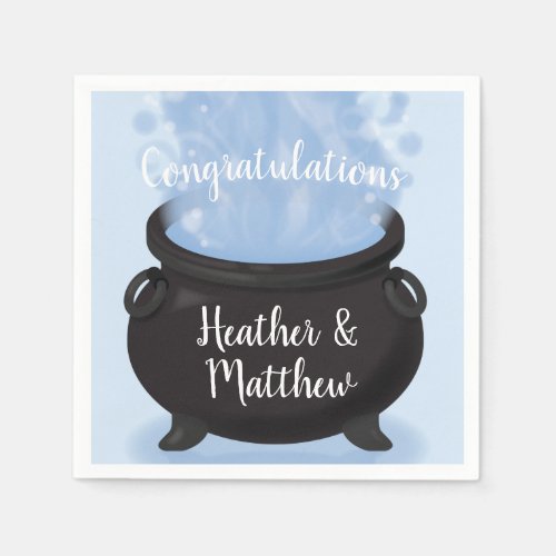 A Baby is Brewing Witch Baby Shower Gothic Blue Napkins
