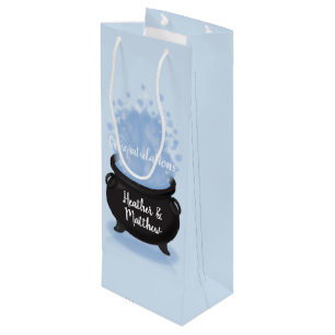 A Baby is Brewing Witch Baby Shower Gothic Blue Wine Gift Bag