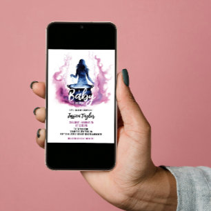 A Baby is Brewing Witch Cauldron Pink Baby Shower Invitation