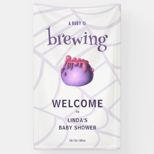 A Baby is Brewing Witch Halloween Baby Shower Banner