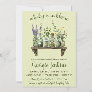A Baby is in Bloom, Spring Flowers Baby Shower Invitation