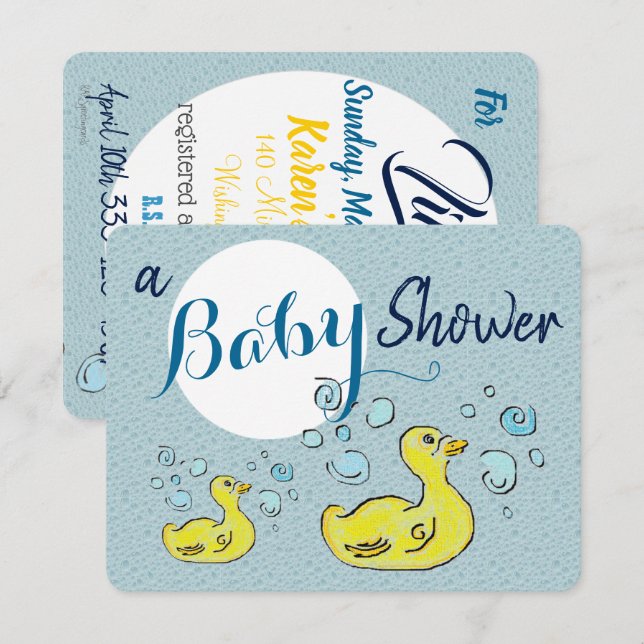 A Baby Shower Ducks Invitation (Front/Back)