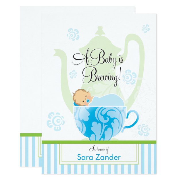 A Baby Shower Tea Party  |  Boy Invitation