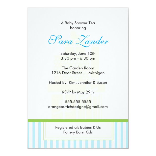 A Baby Shower Tea Party  |  Boy Invitation