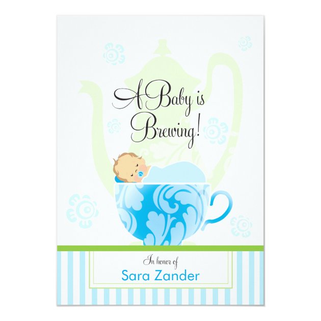 A Baby Shower Tea Party  |  Boy Invitation