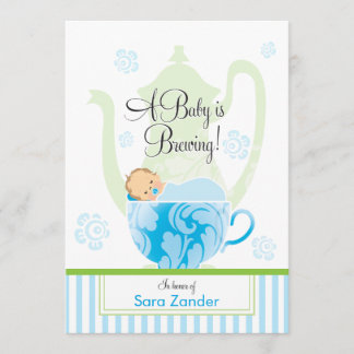 A Baby Shower Tea Party | Boy Invitation