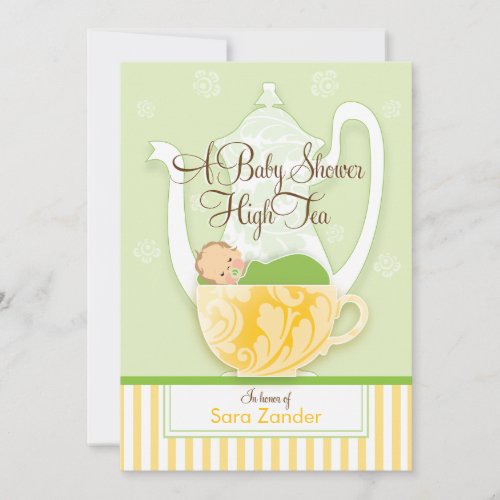A Baby Shower Tea Party  |  Gender Neutral Custom Invites
