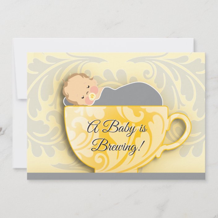 A Baby Shower Tea Party Gender Neutral Invitation Zazzle Com