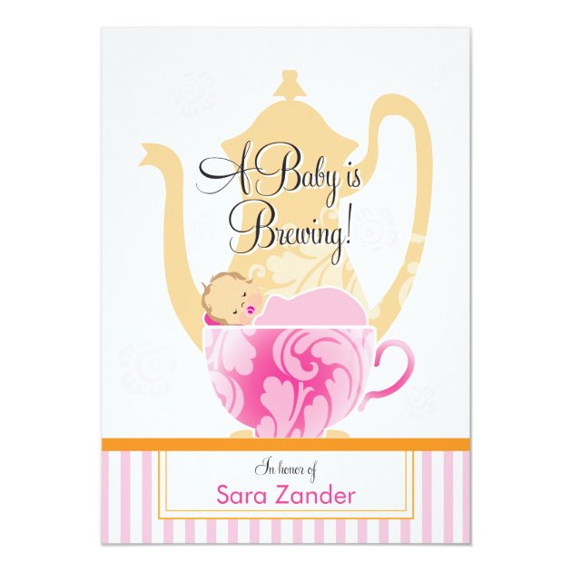 A Baby Shower Tea Party  |  Girl Invitation