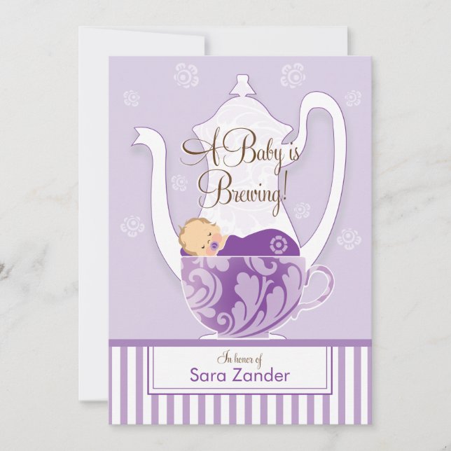 A Baby Shower Tea Party  - Girl Invitation (Front)