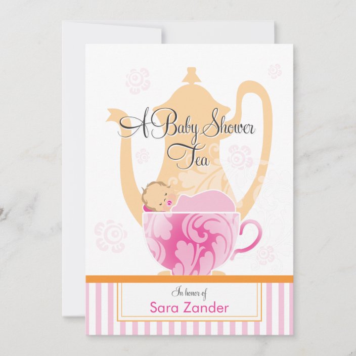 A Baby Shower Tea Party Girl Invitation