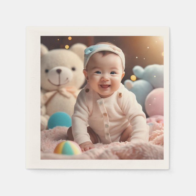 A baby smiling napkins (Front)