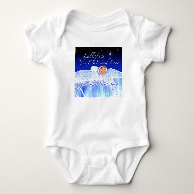 A baby spleeping on the back of a flying bird baby bodysuit (Front)