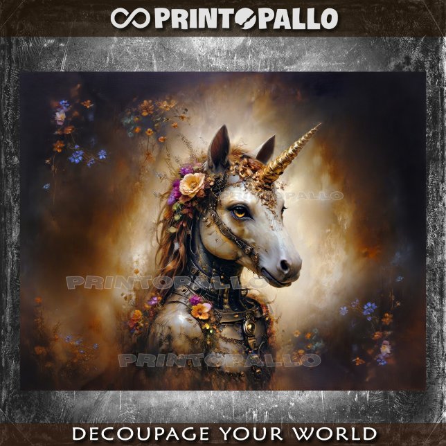 A baby warrior Unicorn with flowers Tissue Paper (Creator Uploaded)