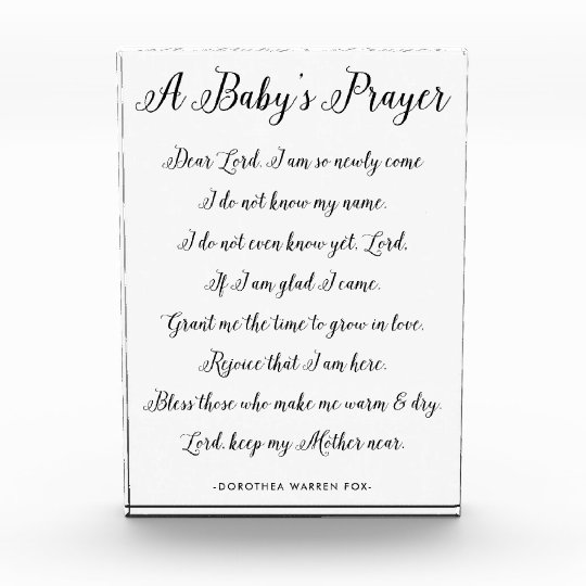 A Baby's Prayer Poem - Art Print Nursery Colors Photo Block | Zazzle.com